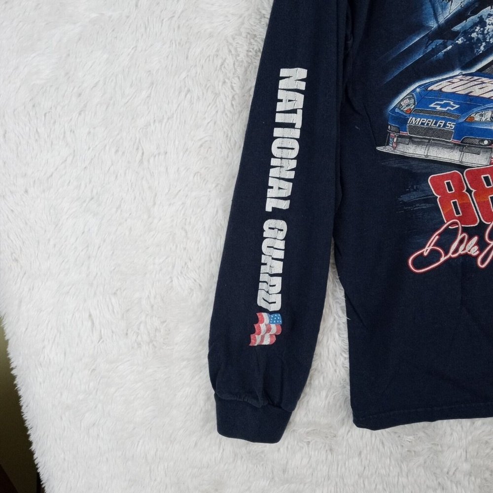 Vintage Dale Jr Mens Shirt Blue Car Racing Logo National Guard Chase Authentic M - Picture 5 of 11